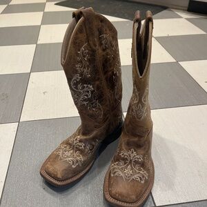 Girls leather cowboy boots